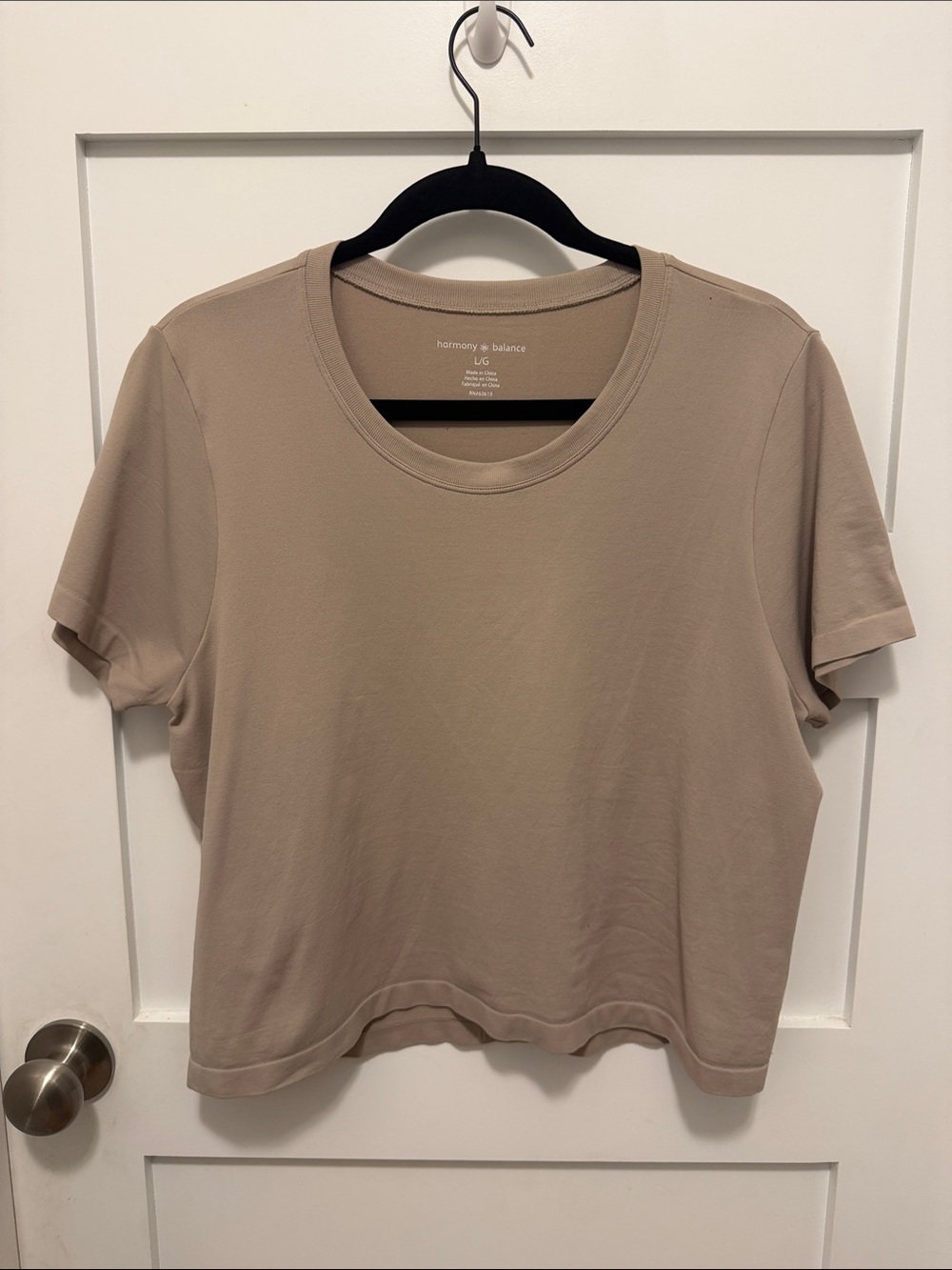 Harmony & Balance Women's Short Sleeve Crewneck Tee — Taupe